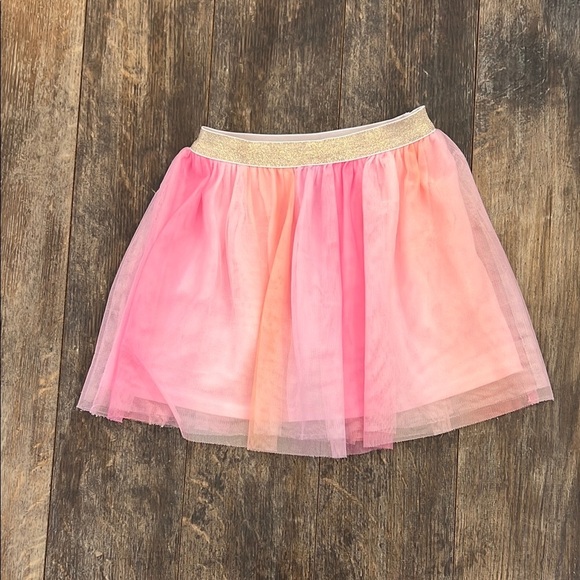 Pink Tulle Skirt with Gold Waistband - Picture 1 of 8